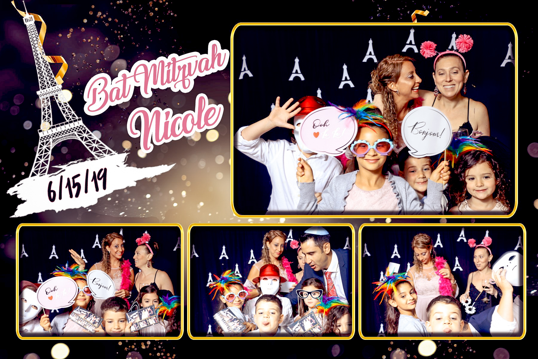 Family enjoying a custom photobooth photo session